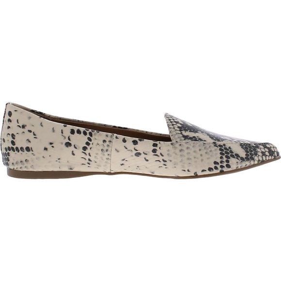 Steve Madden Womens Focus Beige Faux Leather Fashion Loafers Flats NWT - Picture 2 of 5